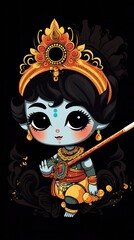 Fototapeta premium Little Krishna Painting. Generative Al high quality