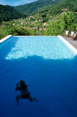 Swimming pool with fantastic view in Zarouchla village, Greece