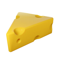 Cheese in white background, 3d rendering illustration
