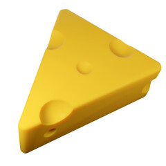 Cheese in white background, 3d rendering illustration