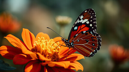 Obraz na płótnie Canvas butterfly on flower , Generative AI 