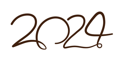 Chinese New Year 2024, the year of the Dragon, red and gold line art characters, simple hand-drawn Asian elements with craft (Chinese translation: Happy Chinese New Year 2024, year of the Dragon).