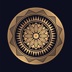 Premium gold color ornamental mandala design illustrations background vector template