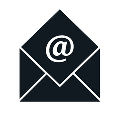 Envelope mail icon template, email icon vector, contacts message send symbol, email icon silhouette.