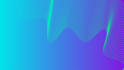cyan blue purple tech wavy lines gradient background vector illustration