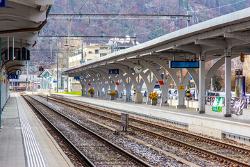 Interlaken west train station platform