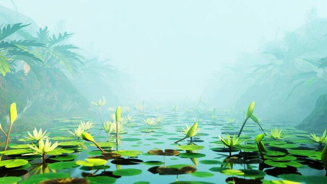 Water Lotus On Lake is motion footage for seasonal films and cinematic in nature scene. Also good background for scene and titles, logos