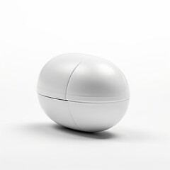 Isolated white capsule with a white background. Generative AI.