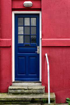 Reykjavik, Iceland, Europe - colorful architectural detail, house entrance door