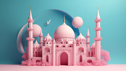 Eid al-adha islamic festival illustration. Generative AI.