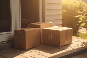 3 brown packages on the doorstep, Generative AI