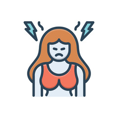 Color illustration icon for anxiety 