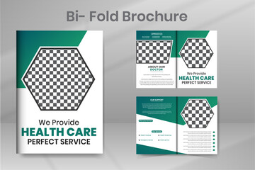 Healthcare Promotional Bifold 4 Pages Brochure Template Design