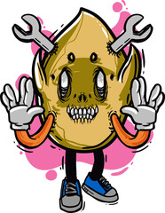 colorful funny and scary Monster illustration