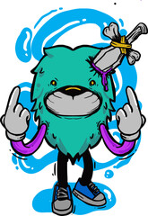colorful funny and scary Monster illustration