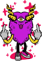 colorful funny and scary Monster illustration