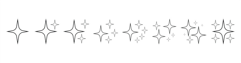 Sparkle star line icon. decoration twinkle, sparkle star shiny, sparkle star icon sign and symbol. Vector illustration.