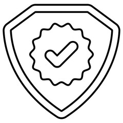 An editable design icon of verified shield