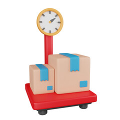 3D Icon Scales Package Delivery Shopping Illustration