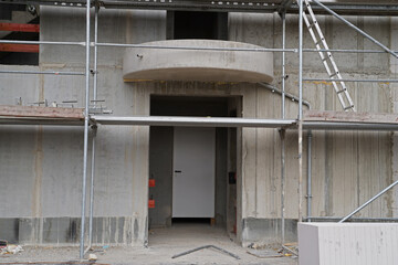 On the construction site during the development of a new residen