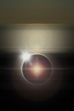 Abstract shiny spotlight background with copy space. Sun and sky backdrop with light flare. Illustration concept for graphic design, banner, poster, website, presentation or wallpaper.