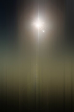 Abstract shiny spotlight background with copy space. Sun and sky backdrop with light flare. Illustration concept for graphic design, banner, poster, website, presentation or wallpaper.