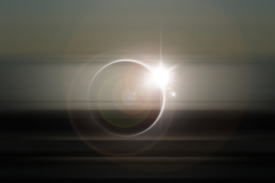 Abstract shiny spotlight background with copy space. Sun and sky backdrop with light flare. Illustration concept for graphic design, banner, poster, website, presentation or wallpaper.