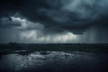 Fototapeta premium Bad weather with clouds and rain. AI Generated