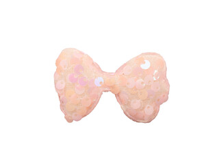 isolated pink sparkly bow ,handmade decoration accessory