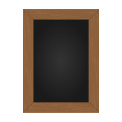 Brown wood frame or vertical blackboard on white background. Vector illustration