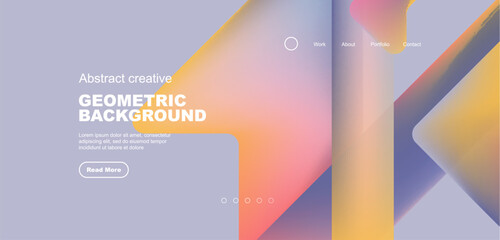 Fluid gradient triangles landing page background. Vector illustration for wallpaper, banner, background, leaflet, catalog, cover, flyer