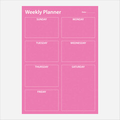 Weekly Daily planning note sheet design template