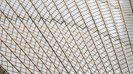 close up of tiles on Sydney Opera House in New South Wales, Australia