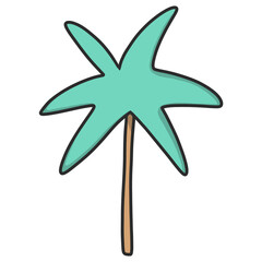 cute coconut tree,  palm on png background