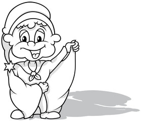 Drawing of Leprechaun with Clothes and a Cloak