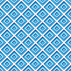 Seamless Colorful Geometric Pattern with Rhombuses. Endless Modern Mosaic Texture.  Fabric Textile, Wrapping Paper, Wallpaper. Vector 3d Illustration. Abstract Art