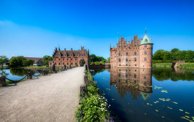 The Moated Egeskov Castle on Funen Island, Denmark