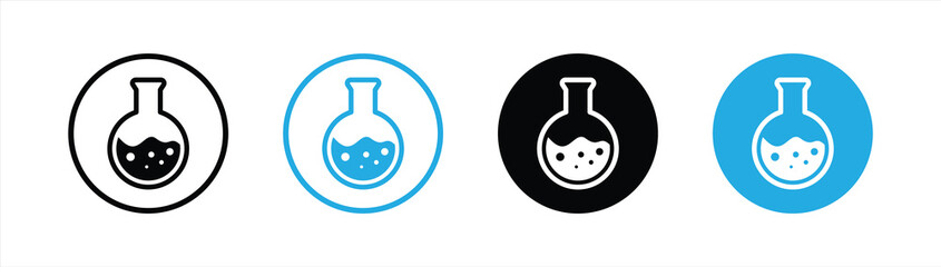 chemical lab flask icon set. science icon symbol sign collections, vector illustration
