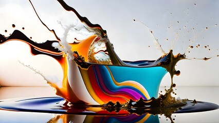 Multi-color liquid splashes