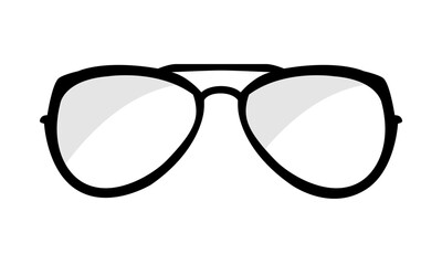 Eye Glasses Black Frame Isolated on White Background