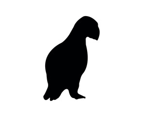 Vector flat puffin silhouette isolated on white background