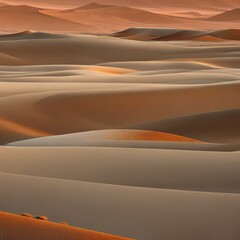 An interpretation of a desert landscape, with rough textures and shades of beige and orange2, Generative AI