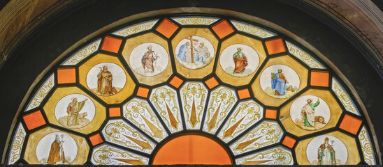 stained glass window in church