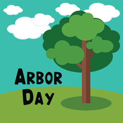 Vector illustration of a Background for Arbor Day.