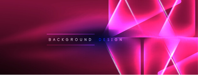 Neon lights hacking geometric background, virtual reality or artificial intelligence concept, cyberpunk geometric template for wallpaper, banner, presentation, background