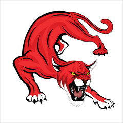 illustration of a red jaguar  © Zic stock