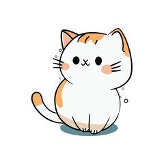 Cute cat in kawaii style. Vector illustration.