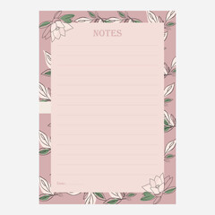 Weekly Daily planning note sheet design template