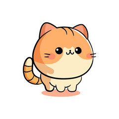 Cute cat in kawaii style. Vector illustration.