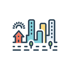 Color illustration icon for township 